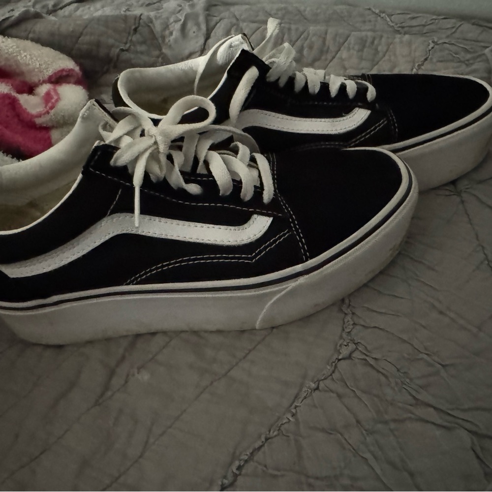 Black and White platform vans